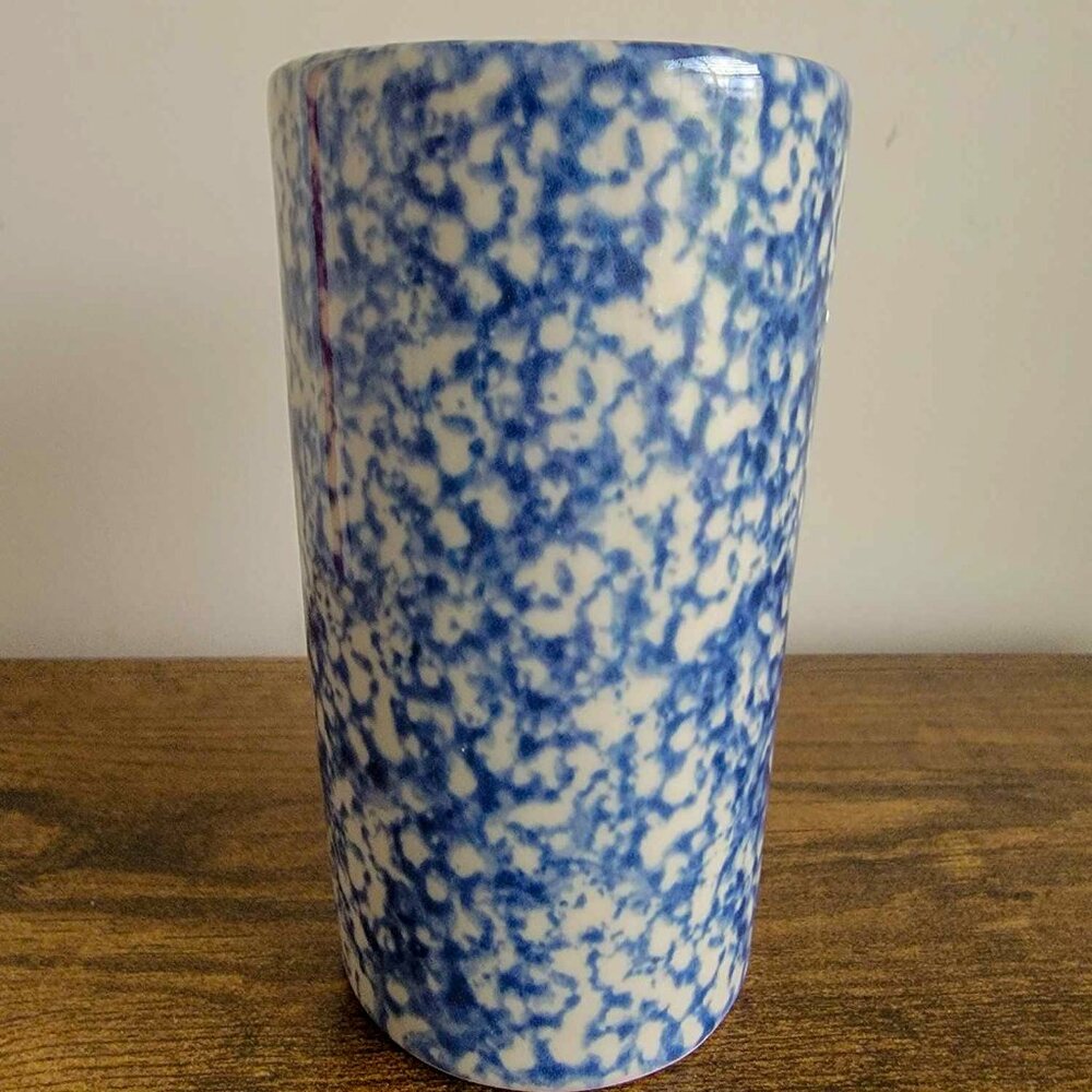 Gerald R. Henn - Blue Spongeware Pattern - Tumbler - Roseville Ohio